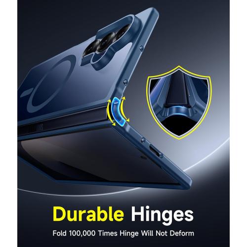 LeYi for Z-Fold-6 Case: Samsung Z Fold 6 Case [Compatible with MagSafe] with 2Pcs Screen Protector, Magnetic Integrated Structure Shockproof Protective for Galaxy Fold 6 Case, Royal Blue