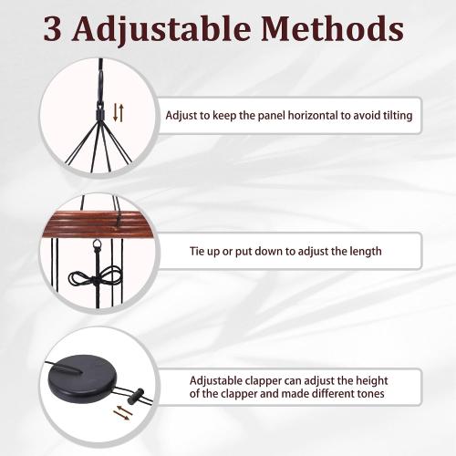 Toodour 60 Extra Large Memorial Wind Chimes for Outside, Deep Tone Wind Chimes with 6 Heavy Tubes, Unique Sympathy Wind Chime for Outdoor Garden Patio Yard Lawn - Brown