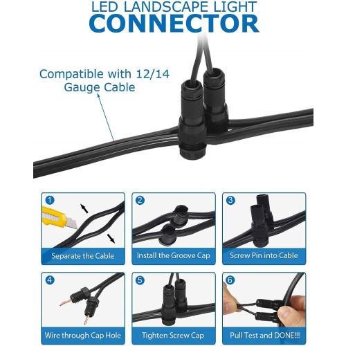 SUNVIE 12W Low Voltage LED Landscape Lights with Connectors, Outdoor 12V Super Warm White (900LM) Waterproof Garden Pathway Lights Wall Tree Flag Spotlights with Spike Stand (10 Pack with Connector)‼️some hardware might be missing 1 used ‼️