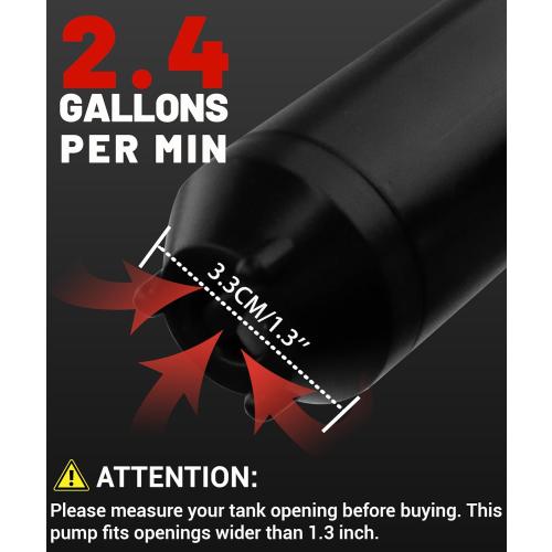 Fuel Transfer Pump Battery Powered Gas Pump For 5 Gallon Gas Can: Automatict Shut-off Nozzle, 42 IN Long Hose, 3 Adapters for 4 Size Gasoline Tank