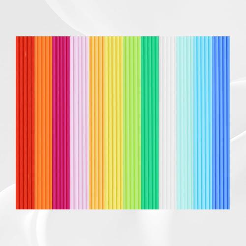 12 Bright Colors 2.5mm PCL Filament Refill, Low Print Temperature Filament, Each Color 15cm x 5pc, Total 60pcs 900cm PCL Filament by MIKA3D