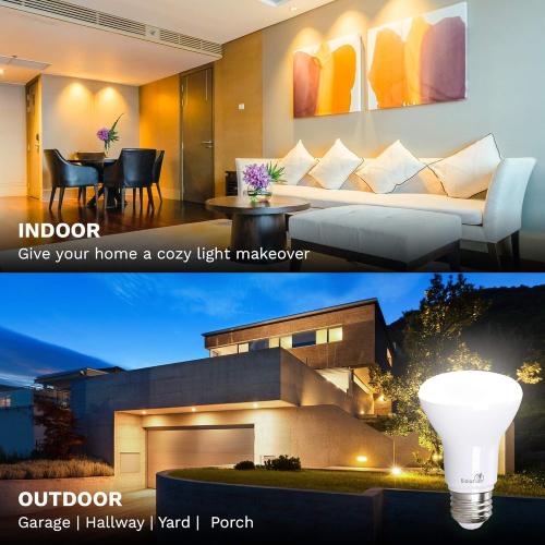 Bioluz LED 2 Pack BR20 LED Bulbs Indoor Flood Light R20 Dimmable High CRI 2700K Warm White, 50 Watt Equivalent Uses 7W, 540 Lumens UL Listed FCC RoHS Compliant