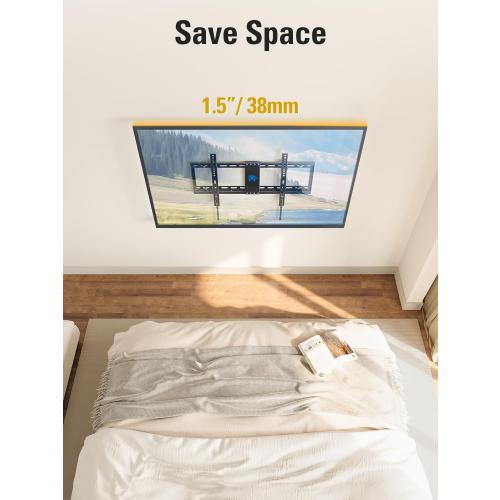 Mounting Dream TV Wall Mount for Most 37-75 Inch TVs, Universal Tilt TV Mount Fit 16, 18, 24 Stud with Loading Capacity 132lbs, Max Vesa 600 x 400mm, Low Profile Flat Wall Mount TV Bracket
