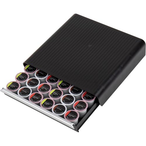 Mind Reader Single Serve Coffee Pod Drawer, 36 Pod Capacity, Countertop Organizer, Breakroom, 12.75L x 13W x 3H, Black