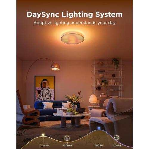 Govee Ceiling Light Ultra 21 Inch, 5000LM Smart Flush Mount Ceiling Light Fixture, Compatible with Matter & Alexa, RGBIC & Tunable White 2700K-6500K, DIY Ceiling Canvas for Living Room Bedroom