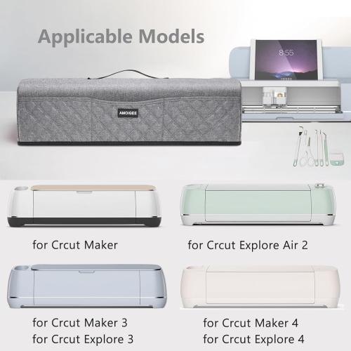 AMOIGEE Dust Cover for Cricuttt Explore Air 2, Explore 3, Maker 3, Maker Cover With Pockets for Cricuttt Accessories and Supplies