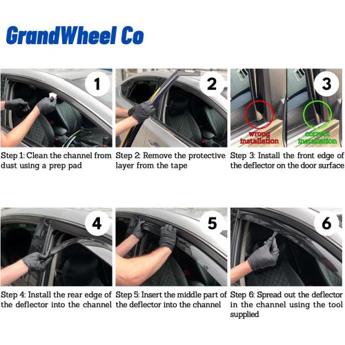 Window Deflectors Smoke Tinted in-Channel Side Window Vent Visor Deflectors Rain Guards Compatible with Grand Highlander 2024-2026 - 4pcs. GW0897