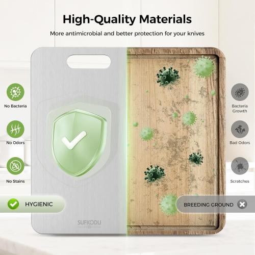 Titanium Cutting Board Set of 3, Titanium Cutting Boards for Kitchen, 100% Double-Sided Titanium Cutting Boards, Separate Raw and Cooked Food Areas, Non-Toxic, Dishwasher Safe (S  M   L)