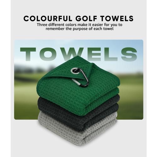 Pro Golf Towel Microfiber Golf Towel for Golf Bags (16 X 16) with Hook, Loop Fastener and Gift Box, Essentials Golf Accessories for Men, Golf Gifts for Men/Women