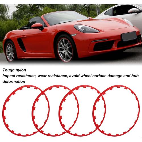 4PCS Wheel Rim Ring Red Wheel Trim Protector Ring Replacement for Tesla 2017 to 2023, Used for 18inch Wheels, Effective , Easy to Install