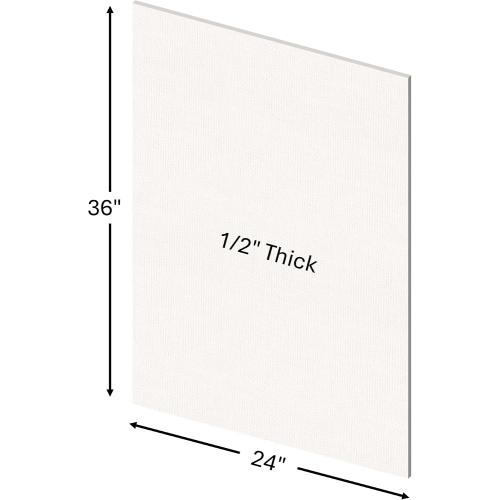 Lynn Manufacturing 1/2” Thick 24 x 36 2300F Smoke Free Ceramic Fiber Board Fireproof Insulation, 3324A