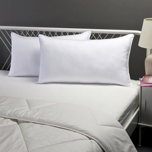 Amazon Basics Down-Alternative Pillows for Stomach and Back Sleepers, Soft Density, Machine Washable, 20 x 36 inches, White, 2-Pack
