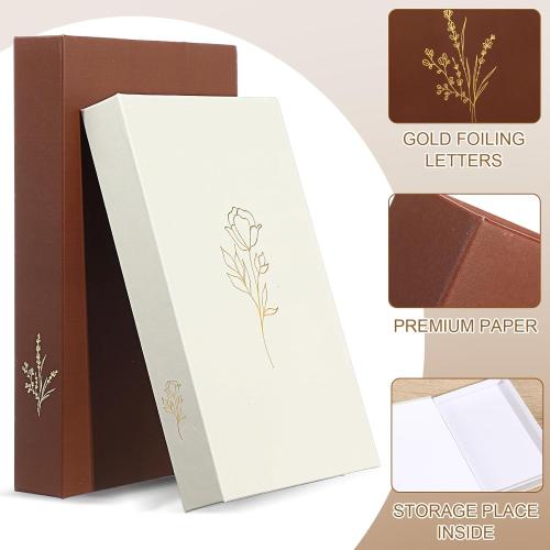 Set of 2 Aesthetic Decorative Books Boxes, Faux Books Stacked for Decoration for Coffee Tables Modern Home Bookshelves Decor, Fake Fashion Photo Storage Boxes(Beige Terracotta)