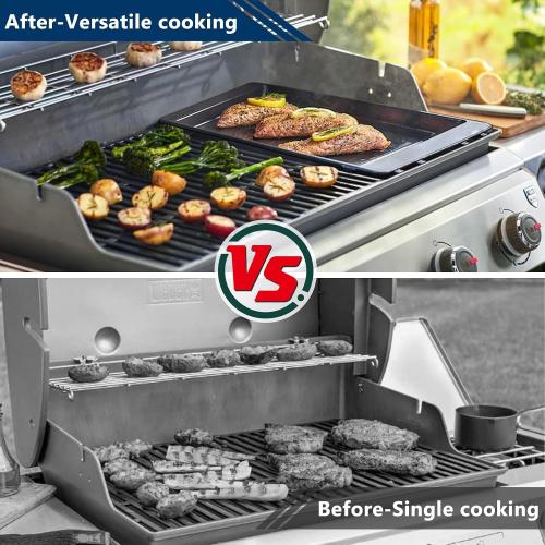 BLACK 7599 Griddle Replacement Parts for Weber Genesis II Griddle ii E-310 ii E-315 ii E-330 ii E-335 Insert ii E-325 ii S-310 ii E-610 Cast Iron Genesis 2 300 600 Flattop Griddle Pan Accessories