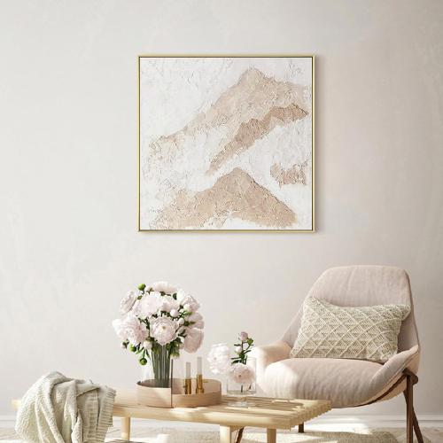 Floater Frame for 36x36 Canvas Paintings, DIY Metal Floating Frame with 1.5” Deep for Artists Designers Landscape Portrait Artwork, Modern Home Office Wall Decor (Gold)