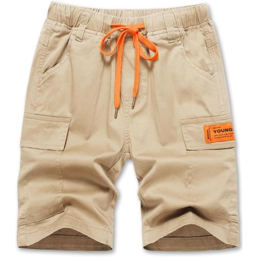 Size LYT....LOKTARC Boys Cargo Shorts Elastic Waist Multi Pocket Contrast Summer Shorts