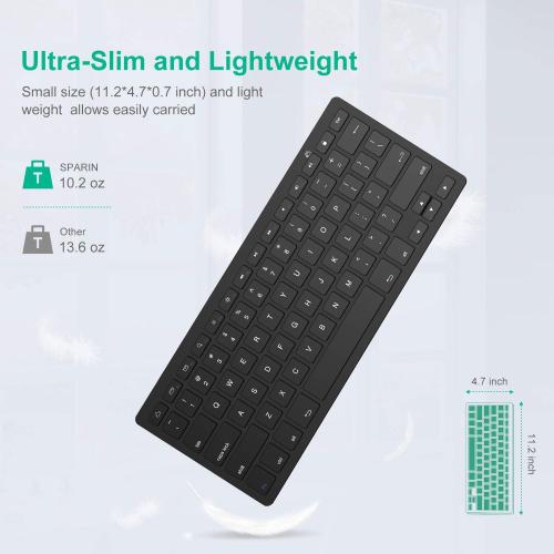 SPARIN Bluetooth Keyboard for Samsung Galaxy Tab A9 Plus/S11/S10 FE/S9 FE/S10 /S6 Lite and Other Android Tablet, Wireless Keyboard for Samsung Models/Windows/PC/Phone, Lightweight, Ultra-Slim