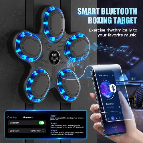 2026 Upgraded Music Boxing Machine - Smart Bluetooth Wall-Mounted Fitness Gear with Punch Counter, Adjustable Speed, Premium Gloves Included - Home/Office Workout & Stress Relief Companion