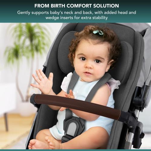 Dark Grey Infant Liner Seat Compatible with Uppababy Vista, Vista V2, Vista V3, Cruz, Cruz V2, RumbleSeat, RumbleSeat V2, 2 in 1 Newborn to Toddler Comfort Insert, New and Improved Liner Material for Babies
