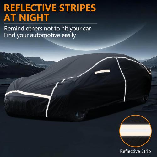 Car Cover Waterproof All Weather,6 Layers Car Covers for Automobiles, Full Exterior Cover with Zipper, Outdoor Car Cover Sun UV Rain Snow Wind Protection, Fit for 210(210*74*59 inch)Sedan