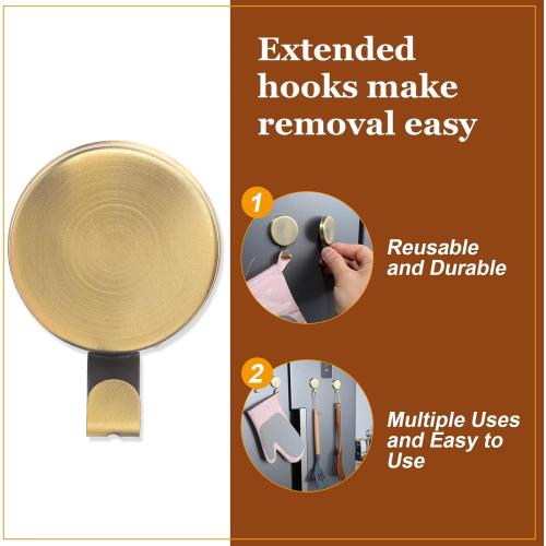 Jetec 3 Pcs Magnet Hooks Magnetic Wreath Hanger Wreath Holder for Fridge Refrigerator Metal Door Glass Door Surfaces Keys Office Home Kitchen Party Hanging Supplies Decoration(Gold,2.7 Inch)