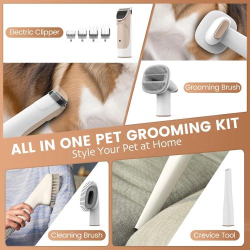 Dog Grooming Vacuum, Pet Grooming Kit with Dog Clippers, 2.5L Dust Cup 11000Pa Dogs Vacuum for Shedding Grooming, 5 Grooming Tools Home Cleaning in 1, Low Noise Pet Grooming Vacuum for Dogs, PG50