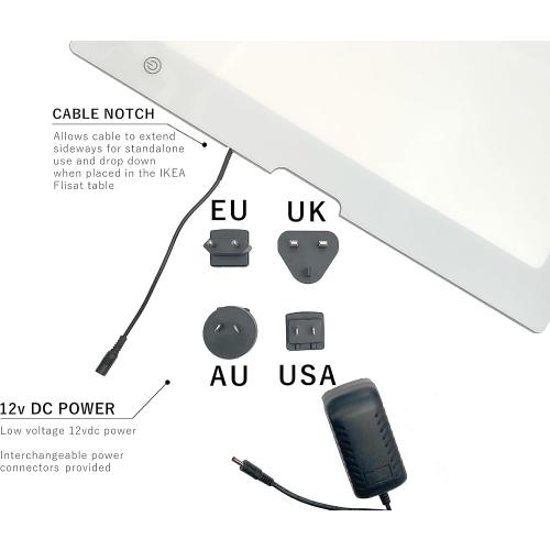 Toddle Way LED Light Pad Compatible with IKEA Flisat Table. Use standalone or as a Flisat Table Insert. 3 Light Levels for tracing, Arts Crafts, Montessori Waldorf Reggio Light Sensory Play for Kids
