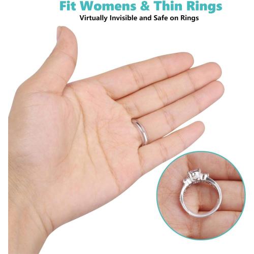 Feramox Ring Size Adjuster for Loose Rings, Invisible Clip-on Guards(8 pcs) | Stops Slipping, Patented Clear Clip-on Sizers in 8 Sizes, Fit Band Width 1mm-10mm, Invisible & Comfortable for Daily Wear