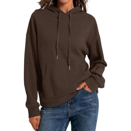 PINKMSTYLE Womens Fashion Hoodies Pullover With Pockets Long Sleeve Regular Fit Fall Hooded Sweatershirt Cute Winter Outfits Coffee X-Large