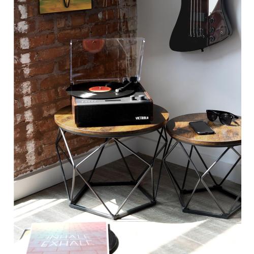 Victrola Eastwood Signature – Bluetooth Record Player – 3-Speed Turntable, Built-in Speakers, Premium MM Cartridge, Vinyl Stream for Wireless Streaming, Removable Dust Cover, (Espresso)