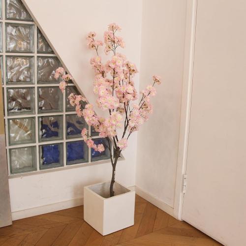 Tall Artificial Cherry Blossom Tree, 4Ft(48'), Realistic Potted Silk Faux Tree, Indoor/Outdoor for Home, Office, Living Room, Bedroom, Porch