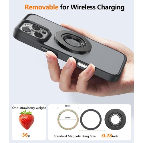 TORRAS 2025 Upgrade [Dual-Ring] Fit for MagSafe Phone Grip Ring Holder [Dual-Ring] Compatible with MagSafe Kickstand Magnetic for iPhone 16/15/14/13/12/11 Samsung, Google Accessories, Silver White