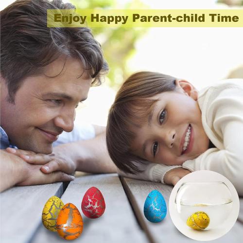 24pcs Large Size Dinosaur Egg Hatching Dino Egg Grow in Water Crack with Assorted Color Hatching Growing Dino Dragon Hunting Game Easter Basket Stuffers Birthday Easter Gifts Party Favors for Children