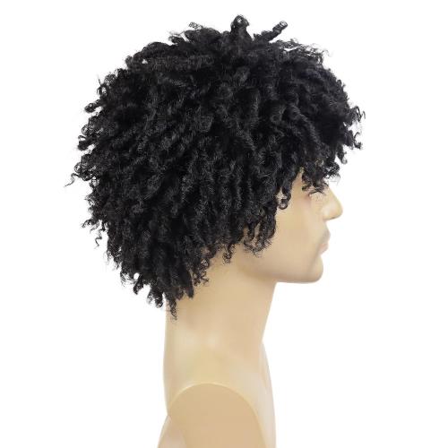 Black GNIMEGIL Black Dreadlock Wig Male Short Braided Wigs Fake Dreads Men Guys Natural Afro Synthetic Hair Braids Short Braid Wig - Faux Locs Boy Wigs Casual