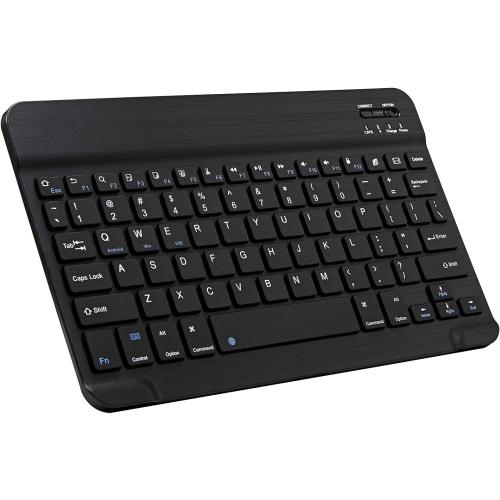 Ultra-Slim Bluetooth Keyboard Portable Mini Wireless Keyboard Rechargeable for Apple iPad iPhone Samsung Tablet Phone Smartphone iPadOS iOS Android (10 inch Black)