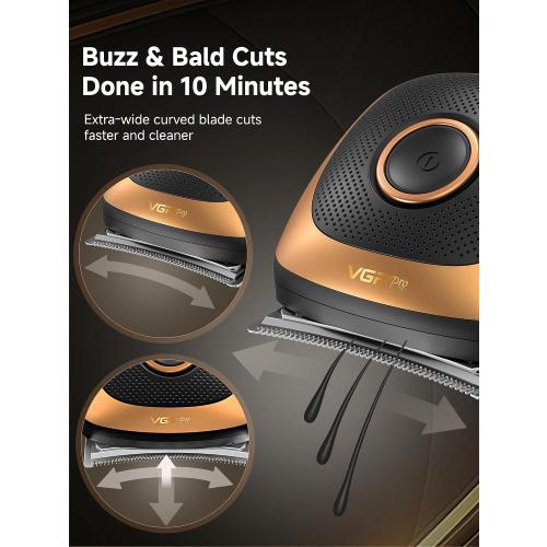 Shortcut Pro Self-Haircut Clippers Kit, Hair Clippers for Men Professional, Waterproof Cordless Hair Cutting Kit with Wide Curved Blade, Electric Razor Trimmer for Home Travel Use