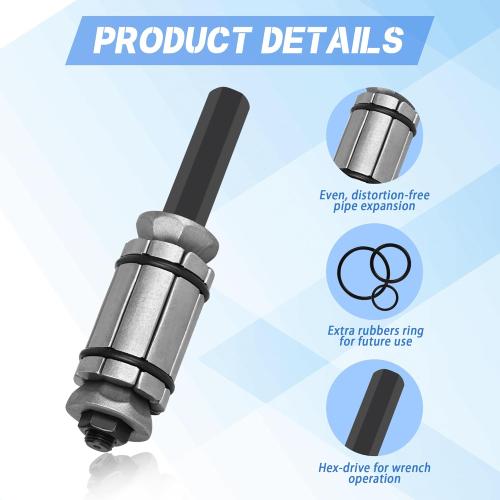 3 PCS Exhaust Pipe Expander Set, 1-1/8 to 3-1/2 Tail Pipe Expander Tool Set, Muffler Pipe Expander Set Compatible with Most Vehicles and Trucks, Automotive Tool Kit for Tail Pipe Tube