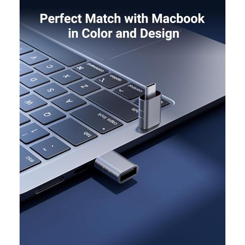 Syntech USB C to USB Adapter Pack of 2, USB 3.0 Female to Thunderbolt 4/3 Adapter Compatible with MacBook Pro Air 2024, Surface, iPad, iPhone, Galaxy Notebook, XPS and More Type C Devices, Space Grey