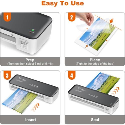 Bonsaii 9 Inch Laminator Machine with 50 Laminating Sheets, Jam-Free Tech