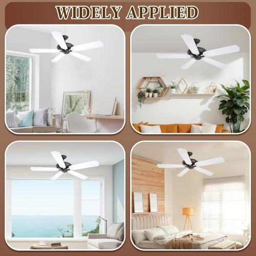 Yaocom 5 Sets 52 Inch Ceiling Fan Replacement Blades and Blade Arms, 5 Replacement Fan Blades and 5 Blade Arms with Mounting Hardware for Bedroom Patio Living Room