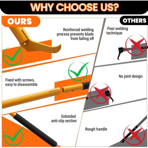 Hookaroon,29 inch Heavy Duty Manganese Steel Pickaroon with Anti-Slip Handle for Lifting Rotating Dragging Stacking Logs Moving Wood Firewood Tool Forestry Tools