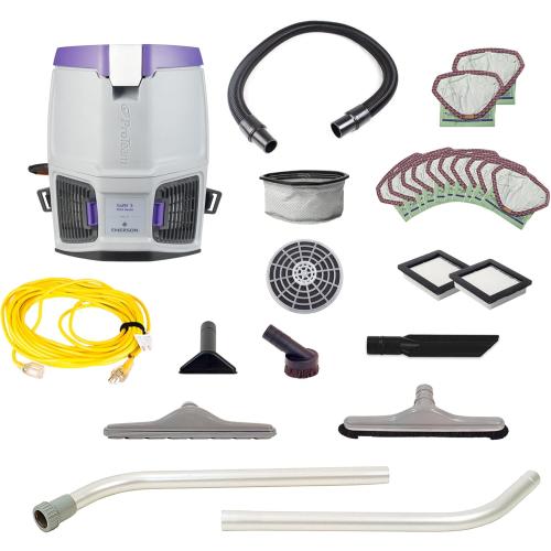 ProTeam GoFit 3 Commercial Backpack Vacuum with Restaurant Tool Kit, 3 qt, Corded