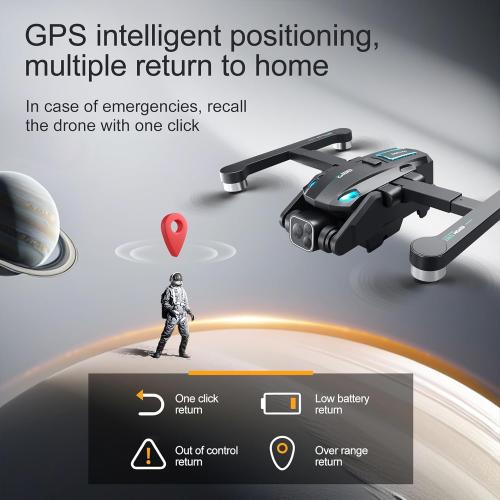 Dodoore S188 GPS Drone with 8K Camera for Adults, FPV RC Quadcopter with Brushless Motor, 5G WiFi Transmission, Obstacle Avoidance, Optical Flow, Auto Return, Follow Me, Storage Bag, 2 Battery, Black