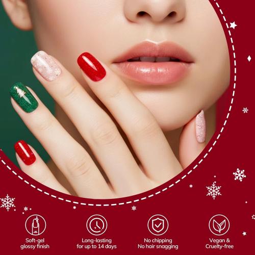 Lavinda Christmas Semi Cured Gel Nail Strips, 20 Pcs Snowman & Christmas Tree Nail Wraps with Plaid, Long-Lasting UV Gel Stickers, Salon Quality, Quick and Easy to Apply for Home Nails DIY