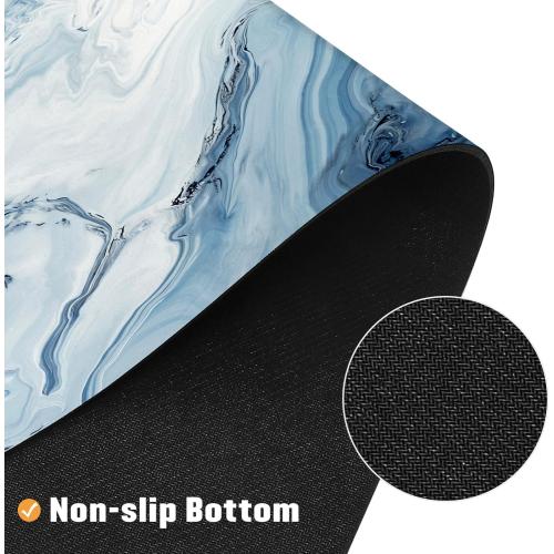 MitoVilla Blue Marble Bathroom Rug Mat, Non Slip, Absorbent, Diatom Mud, Modern, Machine Made, Low Pile, 3.5mm Thick, Bath Mat