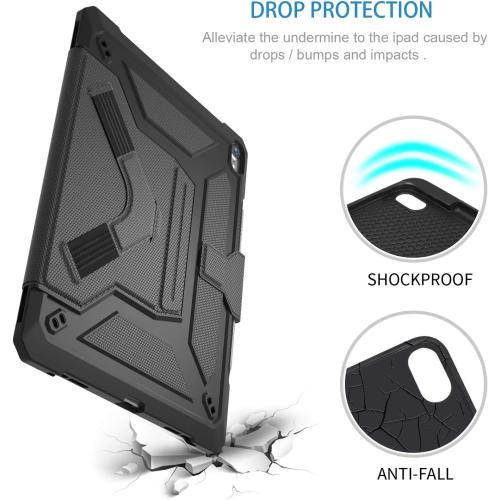 Case for iPad Pro 12.9 Case 2018 3rd Gen with Wireless Pencil Holder, Ultra-Thin Soft Back Shell Install & Remove Easily, Smart Sleep/Wake Cover with Shoulder Strap - Black