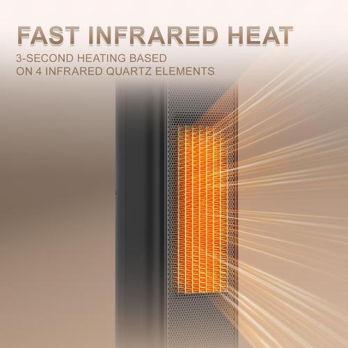 Tower Heater for Large Room 1500W Space Heater with Thermostat Remote 70° Oscillation Child Safety Lock 12H Timer