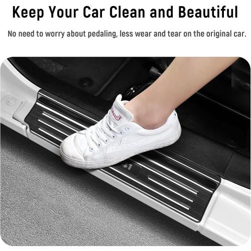 1PCS Door Sill Protector for Jeep Wrangler JL JLU 2018-2025 2026 & Gladiator JT 2020-2025 2026 Accessories Stainless Steel 2-Door Car Pedal Kick Protection (Black Brushed)