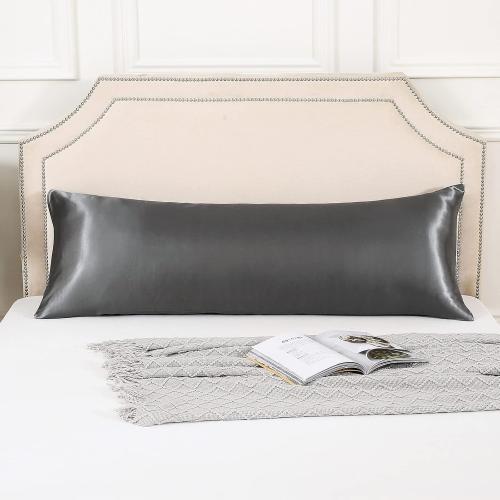 GREY SOFT HUXMEYSON Body Pillow with Satin Pillowcase, Cooling Body Pillow for Adults, Removable Cover, Grey (20x54)