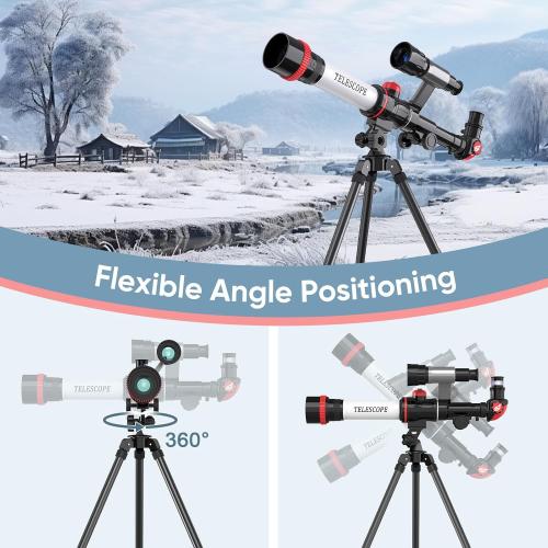 ToyerBee Kids Telescope, Space Toys with 3 Eyepieces & Compass, Portable Science Kits for Kids as Astronomy Gifts, Great Educational Telescope and Stem Toys to See Moon, Buildings and Animals